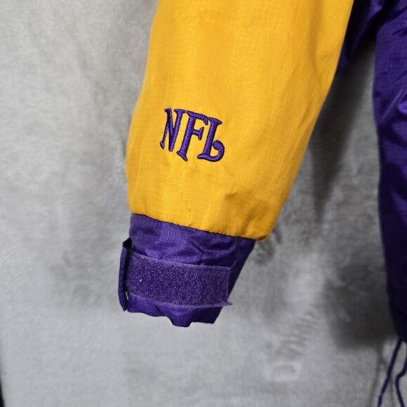 Vintage Minnesota Vikings NFL G-iii Jacket Men's Large Purple Hooded Insulated - Picture 15 of 16
